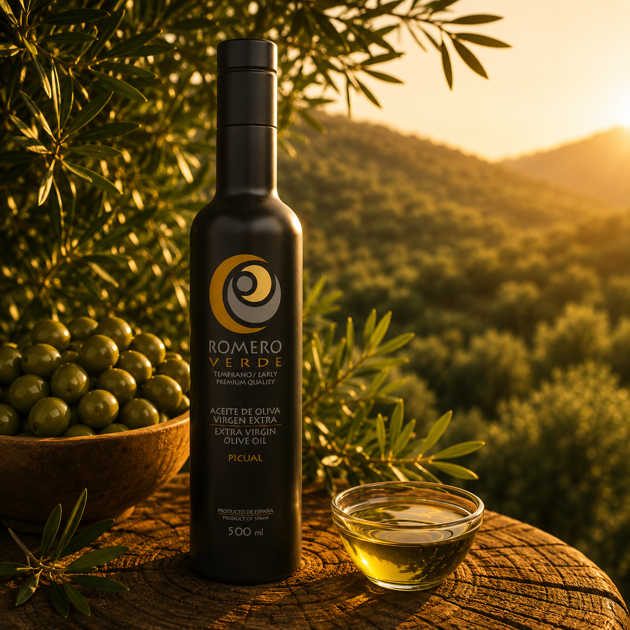 Aceite de oliva orgánico. Calidad premium – botella de vidrio de 500 ml.